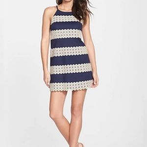 Lily Pulitzer Annabelle Dress (Navy and Gold Lace)